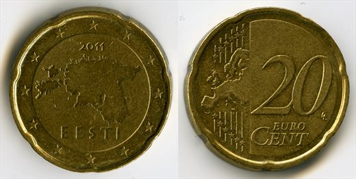 Estonia - Euro cent 20 - 2011