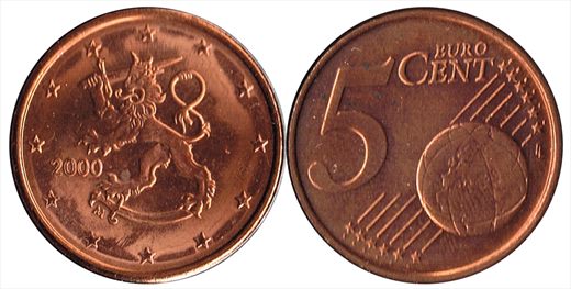 Finlandia - Euro Cent 5 - 2000
