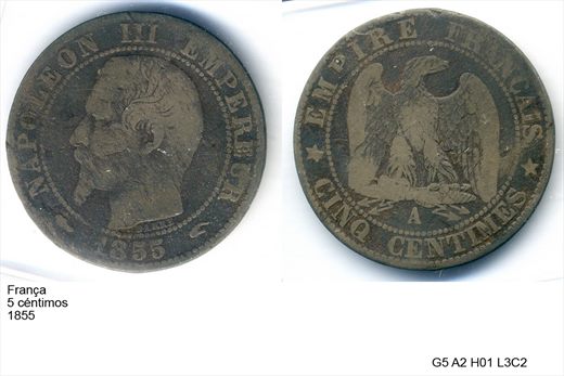 Franca - Centimo 5 - 1855 - G5 A2 H01 L3C2