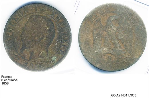 Franca - Centimo 5 - 1858 - G5 A2 H01 L3C3
