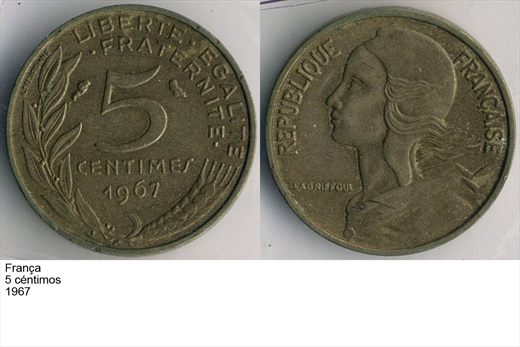 Franca - Centimo 5 - 1967 - G6 A2 H03 L5C5
