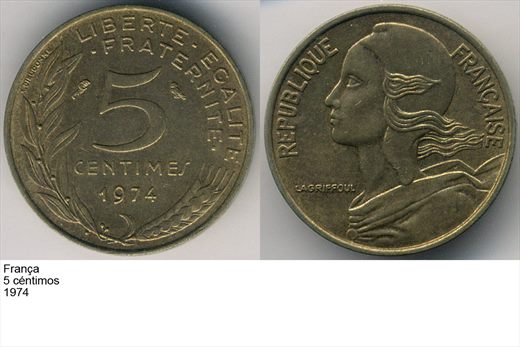 Franca - Centimo 5 - 1974 - G6 A2 H03 L6C3