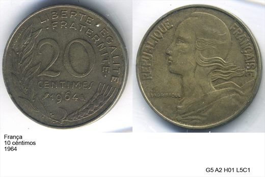 Franca - Centimo 20 - 1964 - G5 A2 H01 L5C1