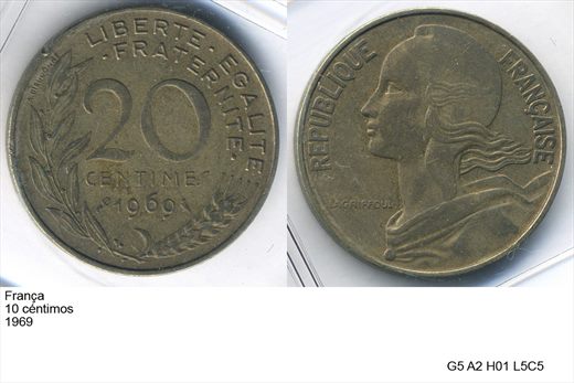 Franca - Centimo 20 - 1969 - G5 A2 H01 L5C5