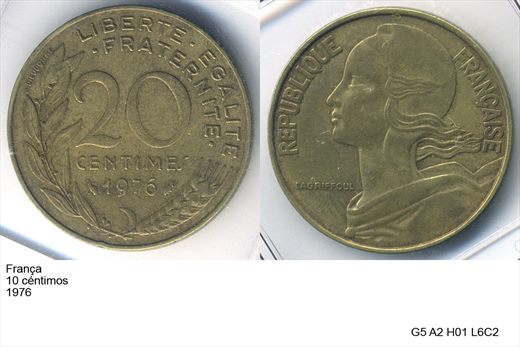 Franca - Centimo 20 - 1976 - G5 A2 H01 L6C2