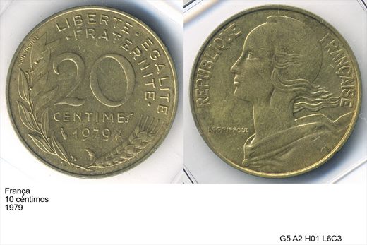 Franca - Centimo 20 - 1979 - G5 A2 H01 L6C3