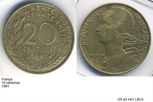 Franca - Centimo 20 - 1981 - G5 A2 H01 L6C4