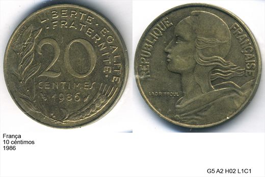 Franca - Centimo 20 - 1986 - G5 A2 H02
