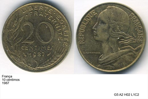 Franca - Centimo 20 - 1987 - G5 A2 H02 L1C2