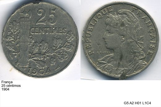 Franca - Centimo 25 - 1904 - G5 A2 H01 L1C4