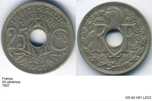 Franca - Centimo 25 - 1927 - G5 A2 H01 L2C2