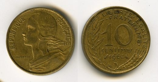 Franca - Centimo 10 - 1968