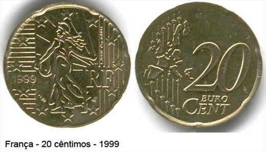 Franca - Euro Cent 20 - 1999