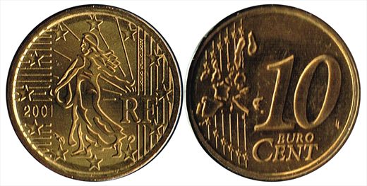 Franca - Euro Cent 10 - 2001