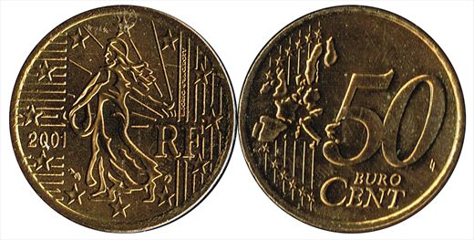 Franca - Euro Cent 50 - 2001