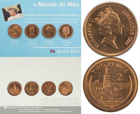 Gibraltar - Pence 2 - 1995 (Moeda do Mes Junho 2012)