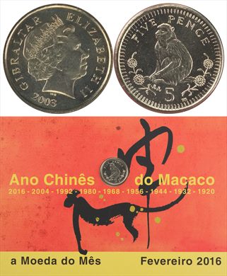 Gibraltar - Pence 5 - 2003 (Moeda do Mes Fevereiro 2016)