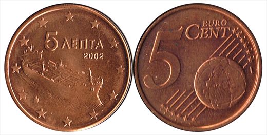 Grecia - Euro Cent 5 - 2002