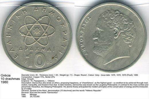 Grecia - Drachma 10 - 1980 - G5 A2 H12 L1C3