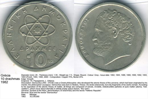 Grecia - Drachma 10 - 1982 - G5 A2 H12 L1C2