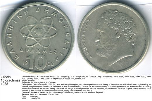 Grecia - Drachma 10 - 1988 - G5 A2 H12