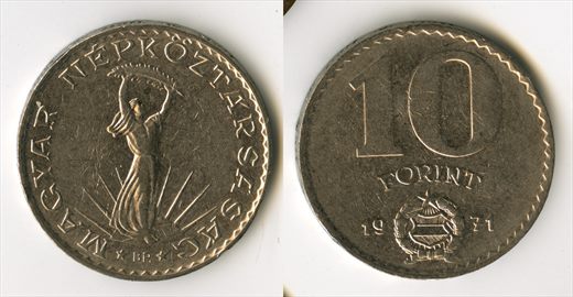 Hungria - Forint 10 - 1971
