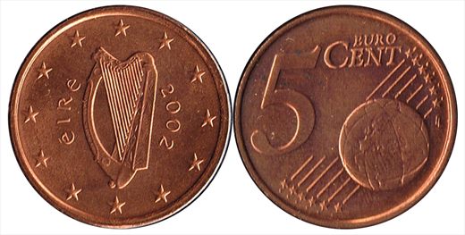 Irlanda - Euro Cent 5 - 2002