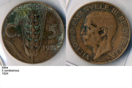 Italia - Centesimo 5 - 1924 - G6 A2 H07 L3C4