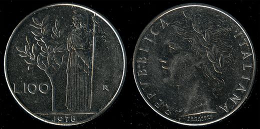 Italia - Lira 100 - 1978 - G4 A2 H04 L4C2