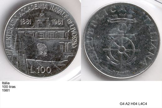 Italia - Lira 100 - 1981 - G4 A2 H04 L4C4