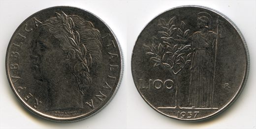 Italia - Lira 100 - 1957