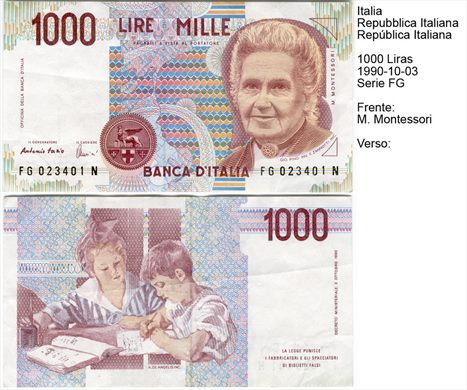 Italia - Lira 1000 - 1990-10-03 - Serie FG