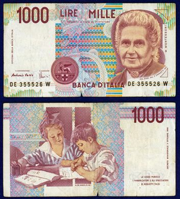 Italia - Lira 1000 - 1990-1998 serie DE