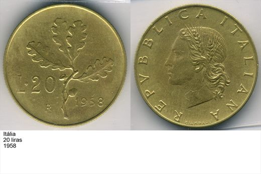 Italia - Lira 20 - 1958 - G6 A2 H07 L5C4