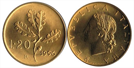 Italia - Lira 20 - 1996