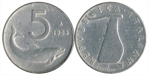 Italia - Lira 5 - 1954