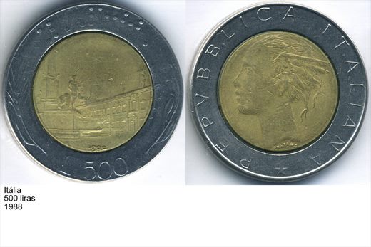 Italia - Lira 500 - 1988 - G5 A2 H05 L2C5
