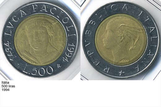 Italia - Lira 500 - 1994 - G5 A2 H05 L3C3