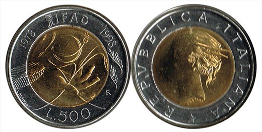 Italia - Lira 500 - 1998