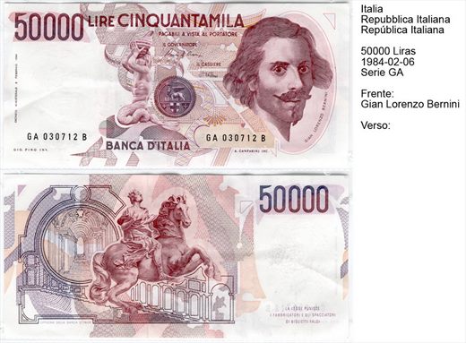 Italia - Lira 50000 - 1984-02-06 - Serie GA