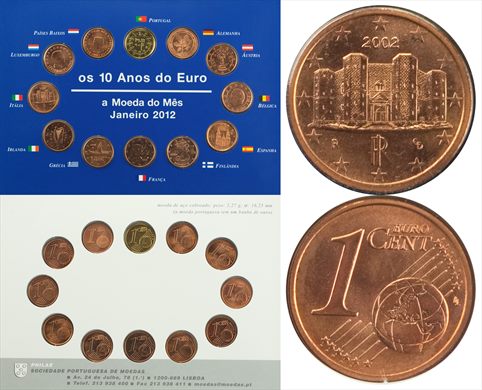 Italia - Euro Cent 1 - 2002 ((10 Anos do Euro))