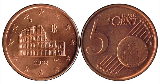 Italia - Euro Cent 5 - 2002