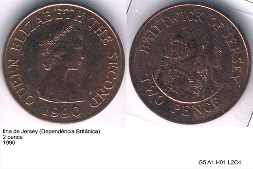 Ilha de Jersey - Penny 2 - 1990 - G5 A1 H01 L2C4