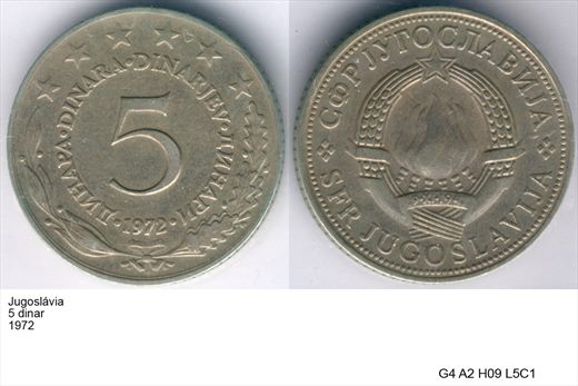 Jugoslavia - Dinar 5 - 1972 - G4 A2 H09 L5C1