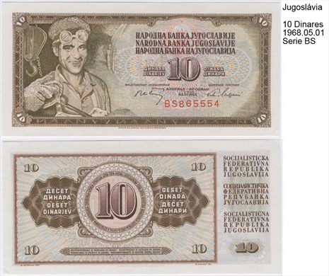 Jugoslavia - Dinar 10 - 1968-05-01 - Serie BS