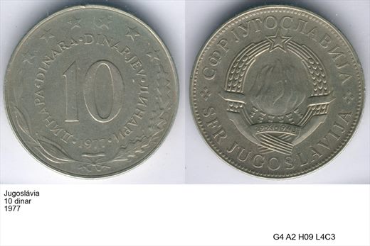 Jugoslavia - Dinar 10 - 1977 - G4 A2 H09 L4C3