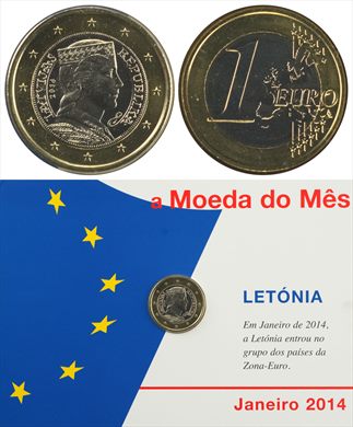 Letonia - Euro 1 - 2014 (Moeda do Mes Janeiro 2014)