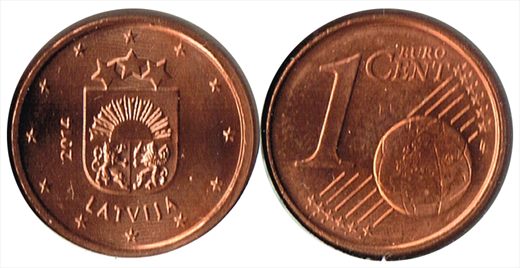 Letonia - Euro Cent 1 - 2014