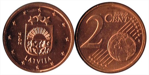 Letonia - Euro Cent 2 - 2014