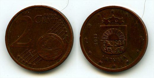 Letonia eurocent 2 - 2014